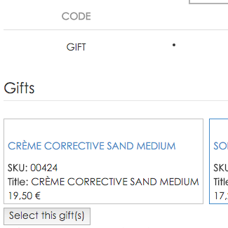 Preview module commerce discount gift choice